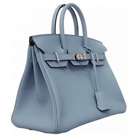 Hermès-Hermes Birkin 25 Handbag in Ciel-Light blue