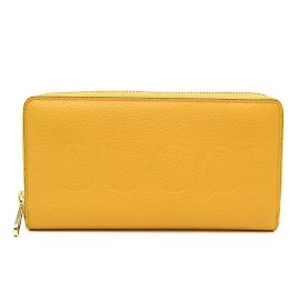 Portafoglio lungo in pelle gialla Gucci Logo 658691 Giallo