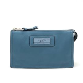 Prada-Prada Multi Pouch Leather in Cobalto Blue-Blue