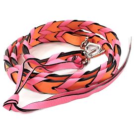 Loewe Braided Bag Strap Pink Orange