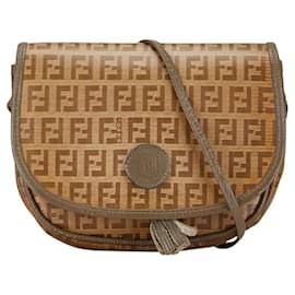 Fendi-Fendi Zucca Brown Shoulder Bag-Brown