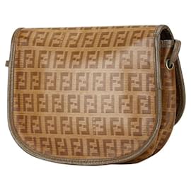 Fendi-Fendi Zucca Brown Shoulder Bag-Brown