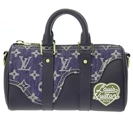 Louis Vuitton-Louis Vuitton NIGO Collaboration Keepall XS Shoulder Bag-Blue,Navy blue