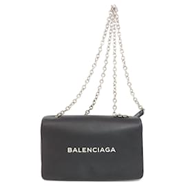 Balenciaga-Balenciaga Chain Shoulder Wallet-Black