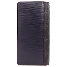 Louis Vuitton-Louis Vuitton Epi Leather Long Wallet-Black,Navy blue