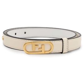 Cinturón de cuero para mujer Fendi Orlock Blanco