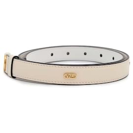 Fendi-Fendi Orlock Leather Women's Belt-White