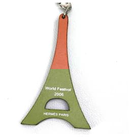 Hermès-Hermes Hawaii Limited Keyring with Eiffel Tower Charm-Orange