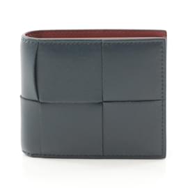 Bottega Veneta-Bottega Veneta Cassette Tri-fold Wallet-Navy blue