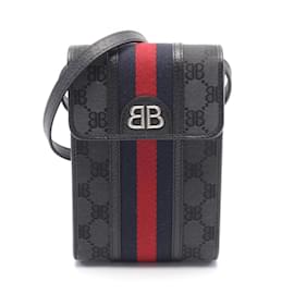 Gucci-GUCCI x BALENCIAGA Hacker Project Shoulder Bag-Black,Red,Navy blue