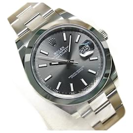 Rolex-ROLEX Datejust 41 Slate Bar Index 126300 Mens-Silvery