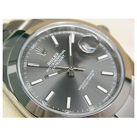 Rolex-ROLEX Datejust 41 Slate Bar Index 126300 Mens-Silvery