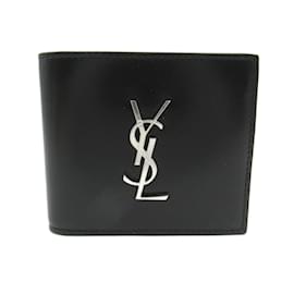 Saint Laurent-Saint Laurent Bi-fold Leather Wallet-Black