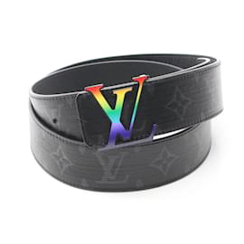 Louis Vuitton-Cinto Monograma Eclipse LV Initial da Louis Vuitton Santur-Preto