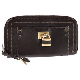 Chloé Paddington Lange Geldbörse Leder Braun Auth bs21590 Braun