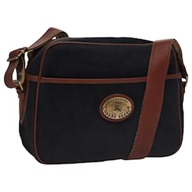 Autre Marque-Burberrys Shoulder Bag Suede Navy Auth bs21460-Navy blue