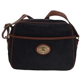 Autre Marque-Burberrys Shoulder Bag Suede Navy Auth bs21460-Navy blue