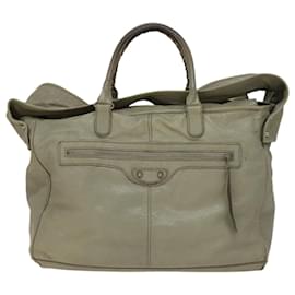 Balenciaga-BALENCIAGA Classic Bridge Shoulder Bag Leather Beige 272408 Auth bs21425-Beige