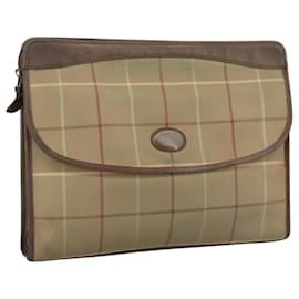 Autre Marque-Burberrys Nova Check Clutch Bag Canvas Beige Auth bs21459-Beige