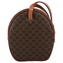 Céline-CELINE Macadam Canvas Shoulder Bag PVC Leather Brown Auth 105589-Brown