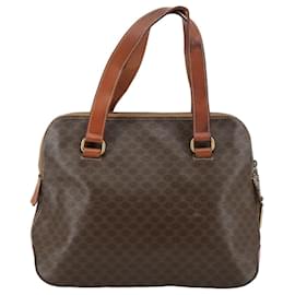 Céline-CELINE Macadam Canvas Hand Bag PVC Leather Brown Auth 105820-Brown