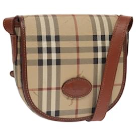 Autre Marque-Burberrys Nova Check Shoulder Bag PVC Leather Beige Auth 110021-Beige