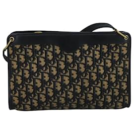 Christian Dior-Christian Dior Trotter Canvas Shoulder Bag Navy Auth ar13065-Navy blue