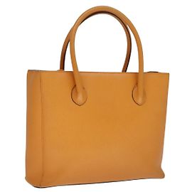 Céline Bolsa Tote de couro laranja Auth bs21751 Laranja