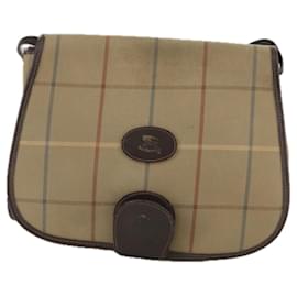 Autre Marque-Burberrys Nova Check Shoulder Bag Canvas Brown Auth 109485-Brown