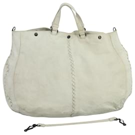Autre Marque-BOTTEGA VENETA Hand Bag Leather 2way White 264732 Auth bs21558-White