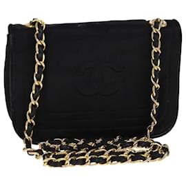 Chanel-CHANEL COCO Mark Chain Shoulder Bag Nylon Black Gold CC Auth bs21662-Black,Golden