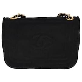 Chanel-CHANEL COCO Mark Chain Shoulder Bag Nylon Black Gold CC Auth bs21662-Black,Golden