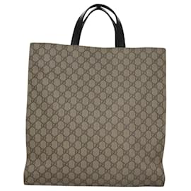 Gucci-GUCCI GG Supreme Web Sherry Line Tote Bag PVC 2way Green Beige Red Auth mr864-Red,Beige,Green