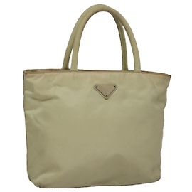 PRADA Sac à main en nylon beige Auth bs21346 Beige
