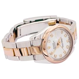 Rolex-Rolex watch, 'Oyster Perpetual Datejust', rose gold, steel, diamonds.-Other