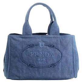 Prada-Prada Denim Tote Bag-Blue