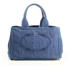 Prada-Prada Denim Tote Bag-Blue