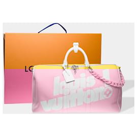 Louis Vuitton-LOUIS VUITTON Keepall Bag in Yellow Leather - 102433-Yellow
