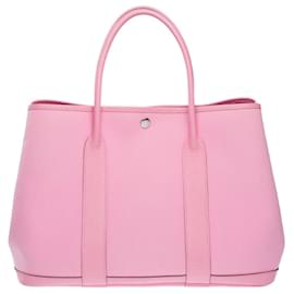 Hermès-Sac HERMES Garden Party en Toile Rose - 102440-Rose