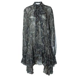 Chloé, robe Chiffon Lavallière Bleu Multicolore Vert