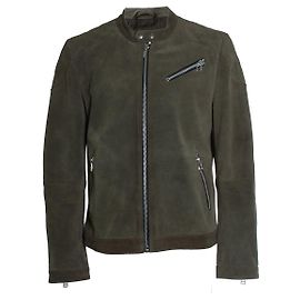 Goosecraft, Khaki suede biker jacket Brown Green