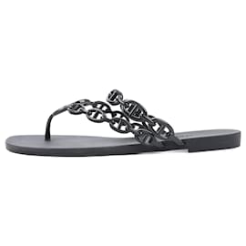 Hermès HERMES Island Gummisandalen schwarze Chaîne d'Ancre in Größe 38 Schwarz