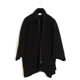 Balenciaga-Balenciaga 2018 Coat FR32 Black Wool Double Collar oversized Coat UK4 US2-Black