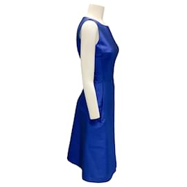 Michael Kors-Michael Kors Sapphire Resort 2012 Shantung A-Line Sheath Dress-Blue