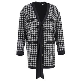 Abito mini in pied-de-poule Alessandra Rich in poliamide nera e grigia Nero