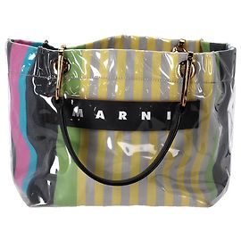 Marni Striped Tote Bag in Multicolor PVC Multiple colors