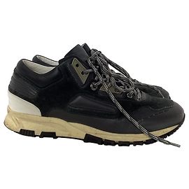 Lanvin Runners DS Sneakers in Black Suede and Leather Black