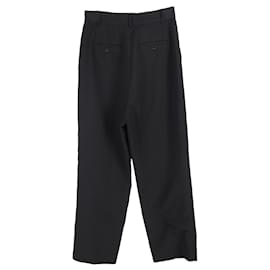 Autre Marque-The Frankie Shop Pleated Trouser Pants in Black Polyester-Black