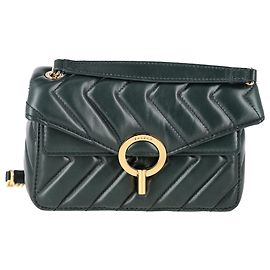 Bolsa de ombro acolchoada Sandro Yza em couro verde Verde