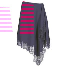 Givenchy-Givenchy Lace-Trimmed Knee-Length Skirt in Pink Viscose-Pink
